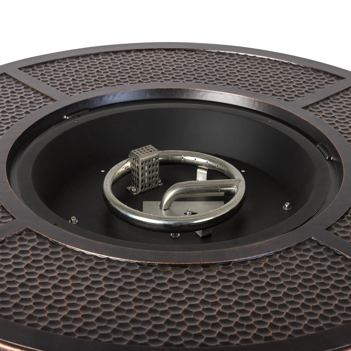 Briarwood 44" Round Hammered Aluminum Convertible Gas Fire Pit Table