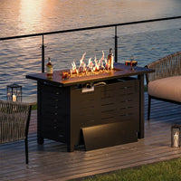 Jalice Steel Propane Outdoor Fire Pit Table