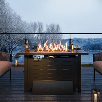 Jalice Steel Propane Outdoor Fire Pit Table
