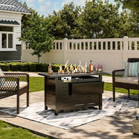 Jalice Steel Propane Outdoor Fire Pit Table