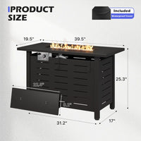 Jalice Steel Propane Outdoor Fire Pit Table
