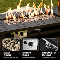Jalice Steel Propane Outdoor Fire Pit Table