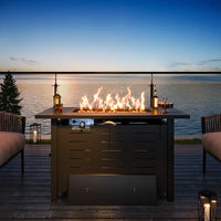 Jalice Steel Propane Outdoor Fire Pit Table