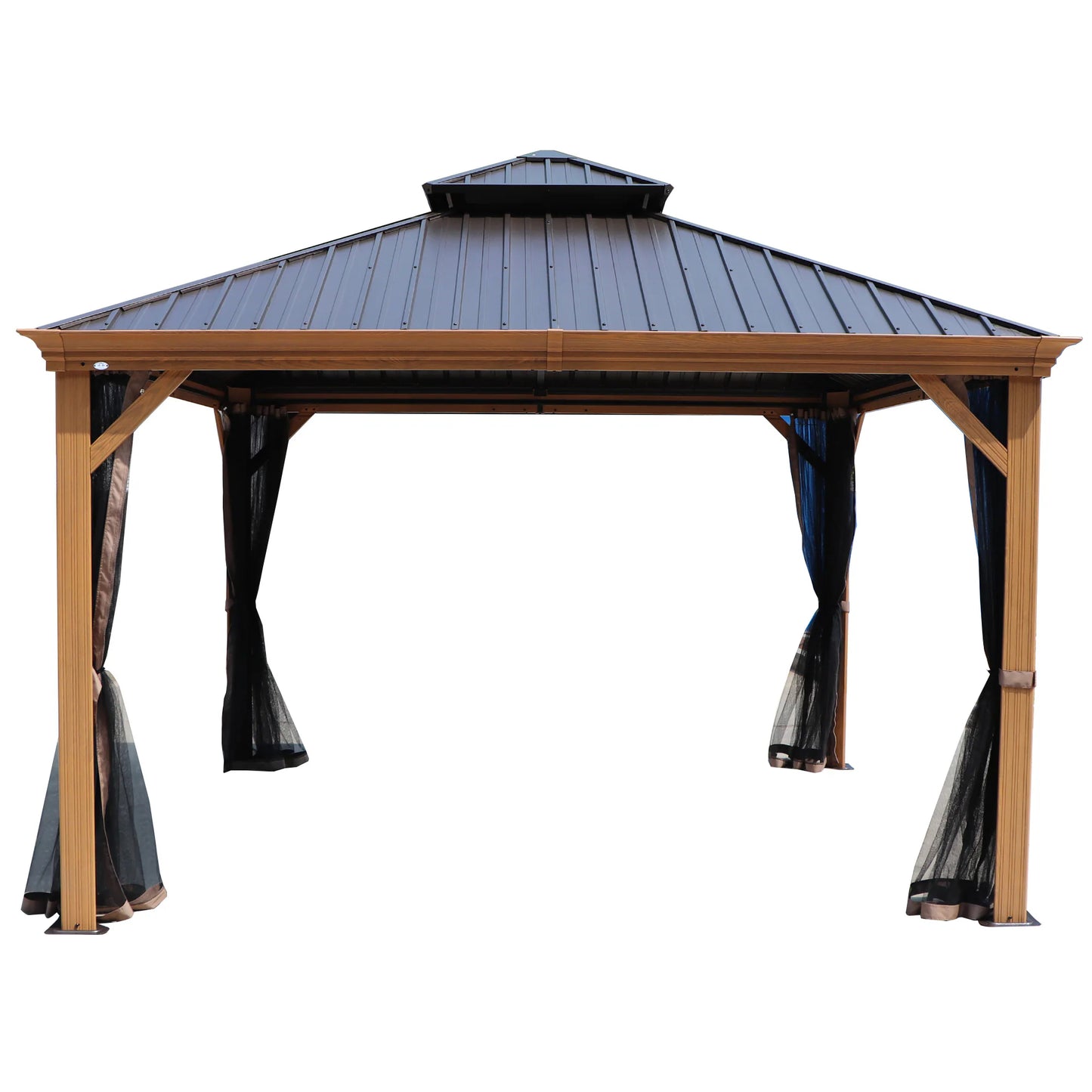 Gazebo 12-Ft X 20-Ft Hardtop Roof Aluminum Gazebo (Screen Included)