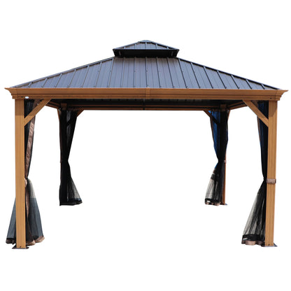 Gazebo 12-Ft X 20-Ft Hardtop Roof Aluminum Gazebo (Screen Included)