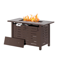 Jalice Steel Propane Outdoor Fire Pit Table