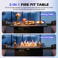 Jalice Steel Propane Outdoor Fire Pit Table