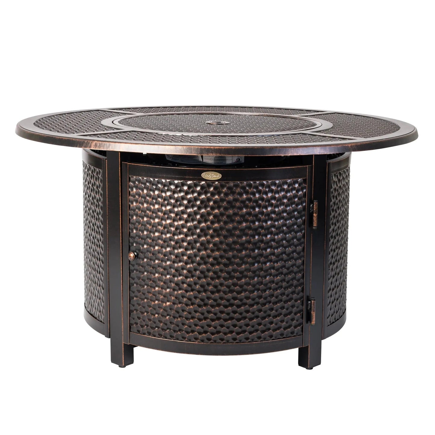 Briarwood 44" Round Hammered Aluminum Convertible Gas Fire Pit Table