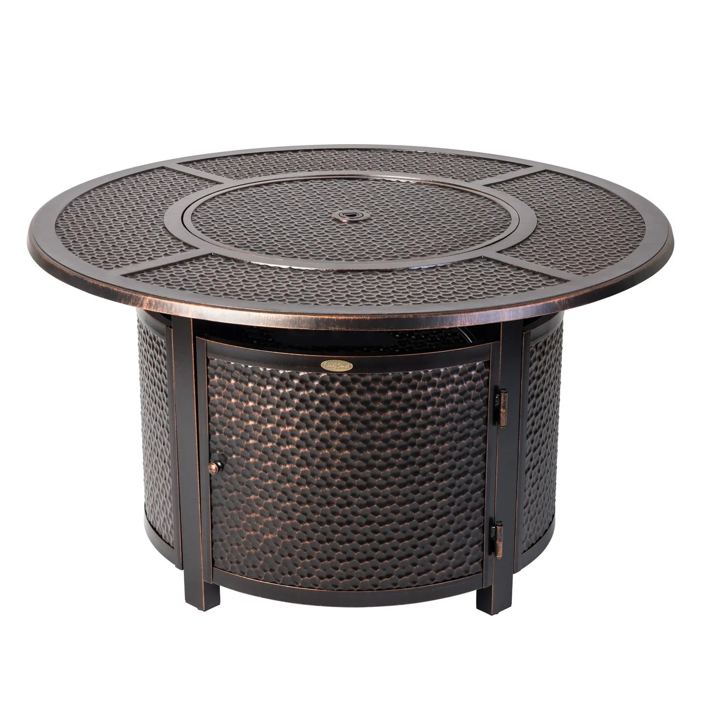Briarwood 44" Round Hammered Aluminum Convertible Gas Fire Pit Table
