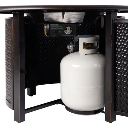 Briarwood 44" Round Hammered Aluminum Convertible Gas Fire Pit Table
