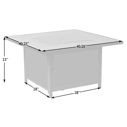 Langhorne 40" Square Woodgrain Aluminum Convertible Gas Fire Pit Table in Barnwood