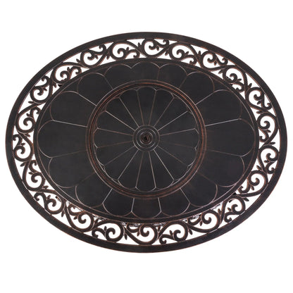 Toulon 48" Oval Filigree Aluminum Convertible Gas Fire Pit Table