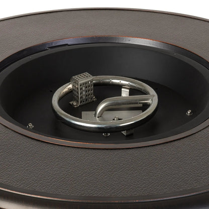 Weyland 42" Round Hammered Aluminum Convertible Gas Fire Pit Table
