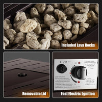 Jalice Steel Propane Outdoor Fire Pit Table
