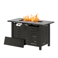 Jalice Steel Propane Outdoor Fire Pit Table