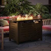 Jalice Steel Propane Outdoor Fire Pit Table