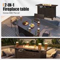 Jalice Steel Propane Outdoor Fire Pit Table