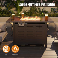 Jalice Steel Propane Outdoor Fire Pit Table