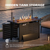 Jalice Steel Propane Outdoor Fire Pit Table