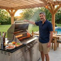 Outdoor Kitchen Island Built to Transform Backyards, 72000 BTU Gas Grill, Granite Countertops, 98 Inch — Lifestyle
