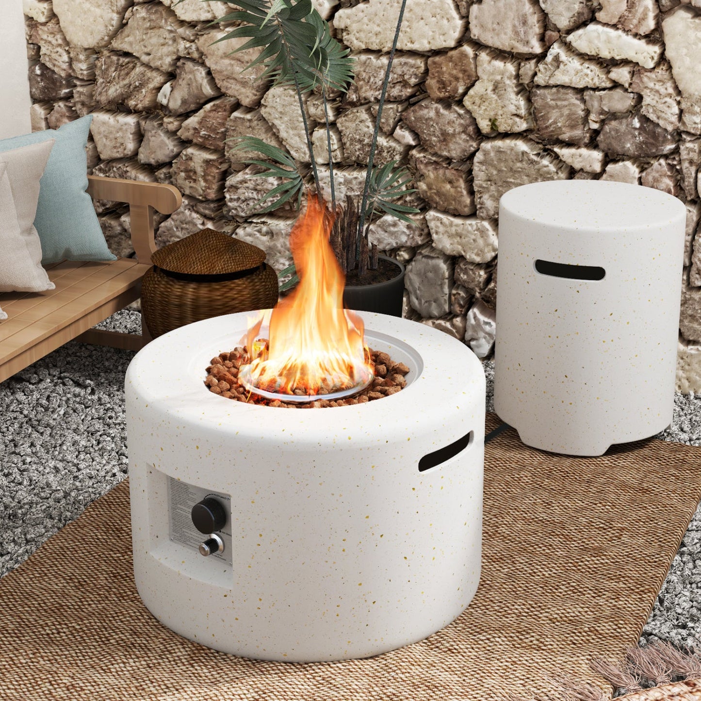 40 000 BTU Fire Pit Table Set with Hideaway Tank Holder