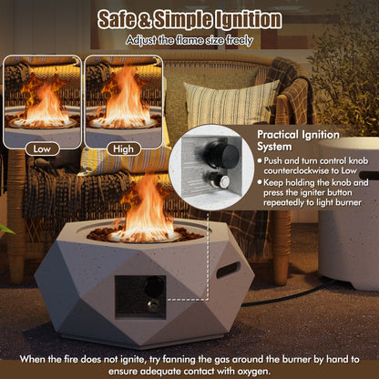 40 000 BTU Fire Pit Table Set with Stainless Steel Burner